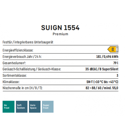 利勃海尔 台下嵌入式SUIGN 1554冰箱